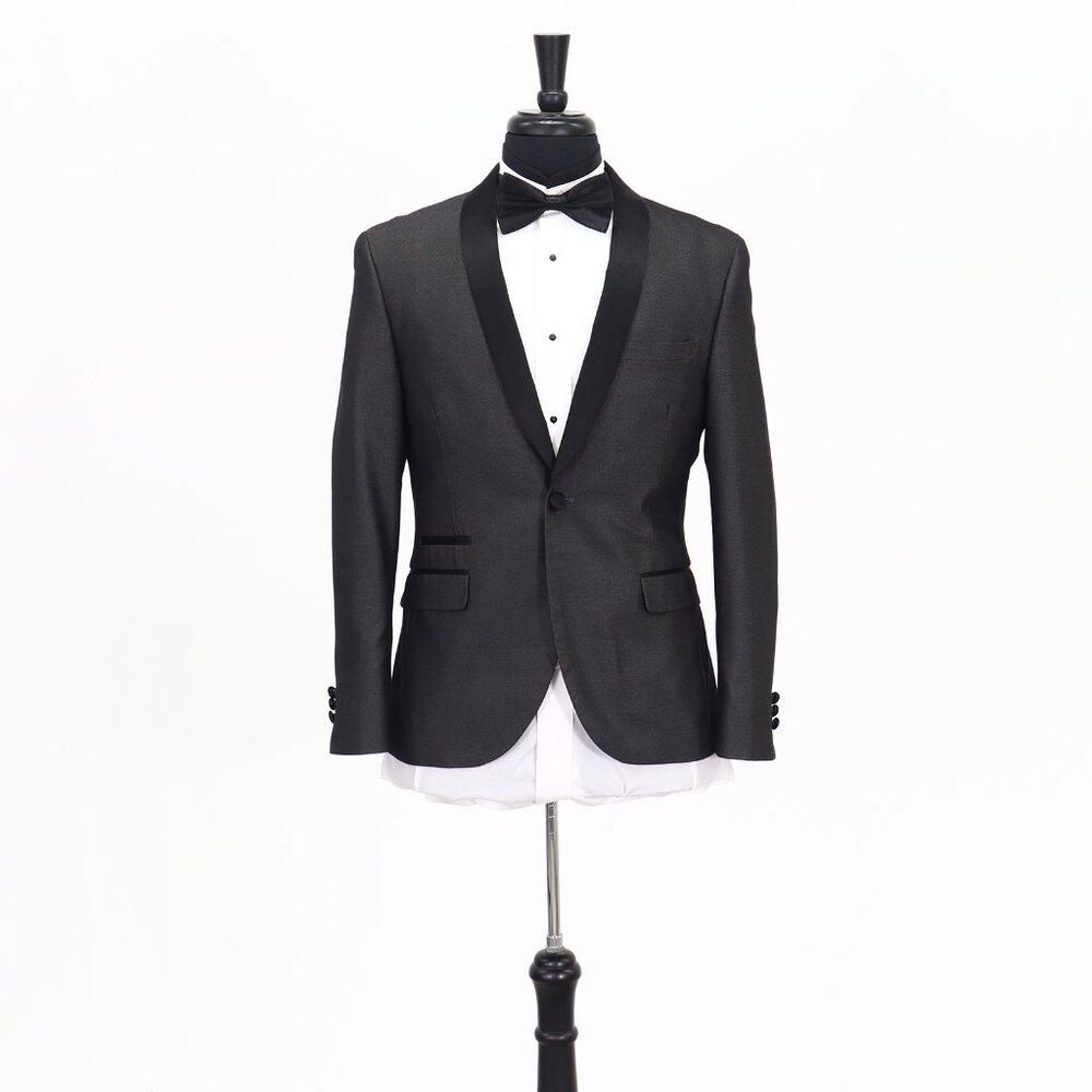 West End 38S Gray Solid 1-Button Sport Coat Blazer Jacket T110
